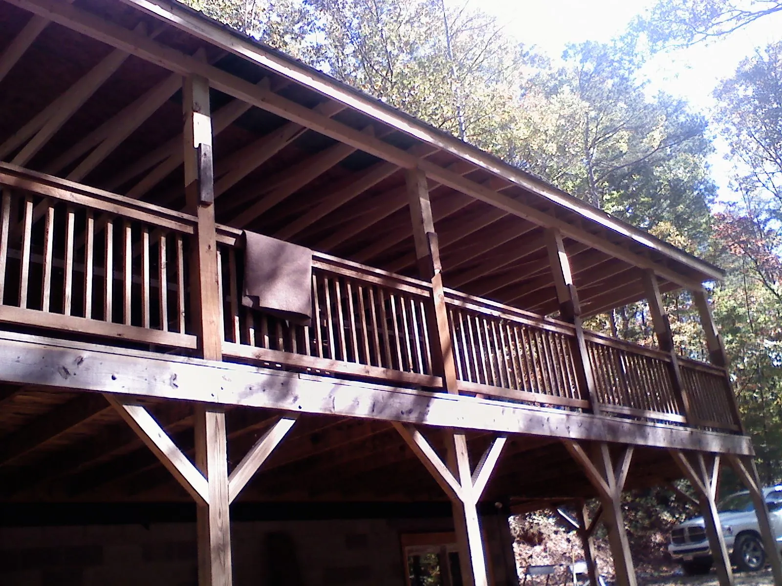 Timber framing under a new elevated porch and deck — Roof Leak Repair in Brookings by Roofing Brothers
